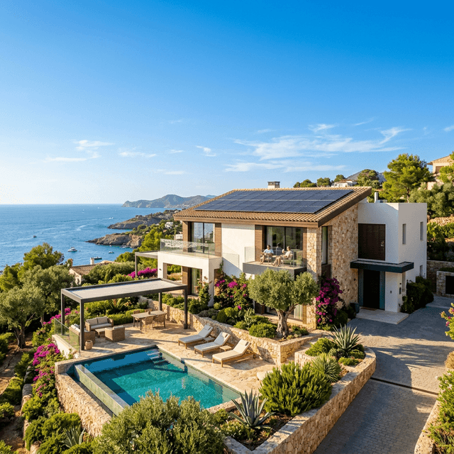 Solar panels on a home in Spain with guide to the best tariff for solar owners in 2026